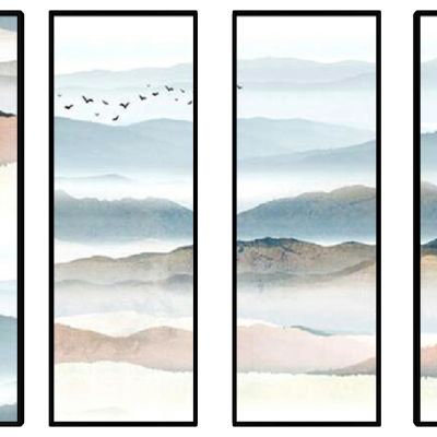 新中式抽象山脉山形挂画