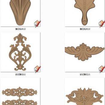 欧式法式雕花石膏雕花花纹构件