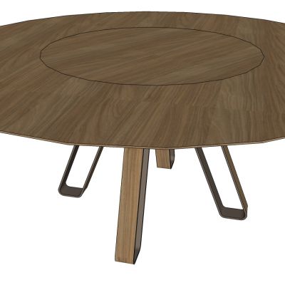 现代实木茶几边几圆几SU模型