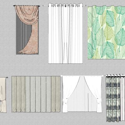 现代地中海花布窗帘欧式窗帘