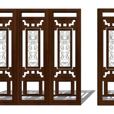 中式木花格屏风门扇