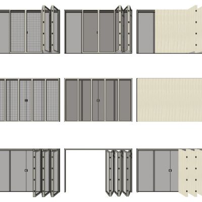 现代推拉门窗组合