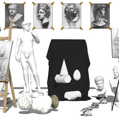 现代美术教师素描画板大卫人物人