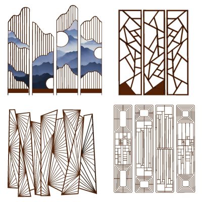 现代屏风隔断组合