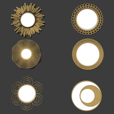 圆形欧式法式现代古典装饰镜子镜框画框