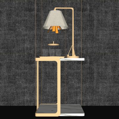 现代北欧金属实木边几摆件台灯