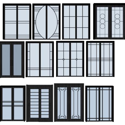 新中式推拉门组合