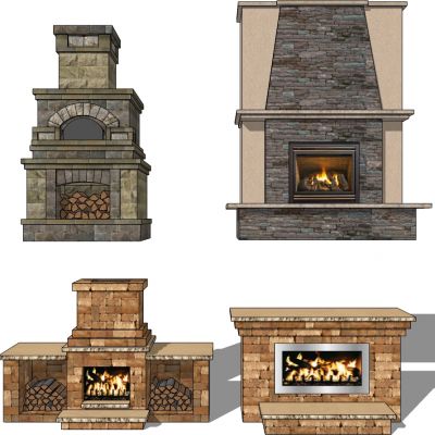 欧式美式壁炉劈柴柴火