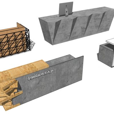 现代时尚吧台服务台组合