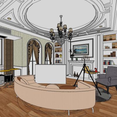 欧式法式休闲娱乐室会客厅