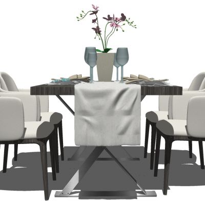 现代北欧实木餐桌