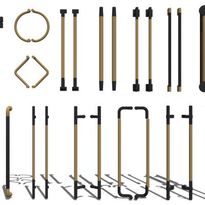 现代卫生间淋浴房玻璃门把手拉手