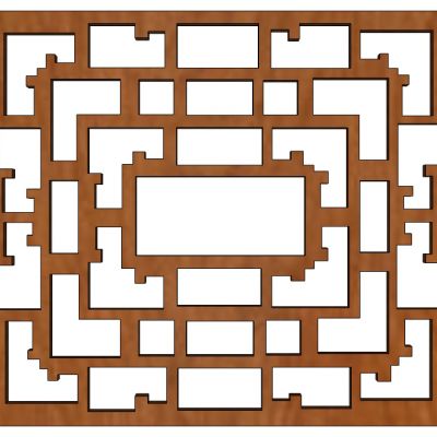 中式花格屏风隔断花窗组合