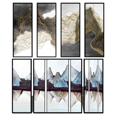 新中式抽象山脉山水挂画装饰画