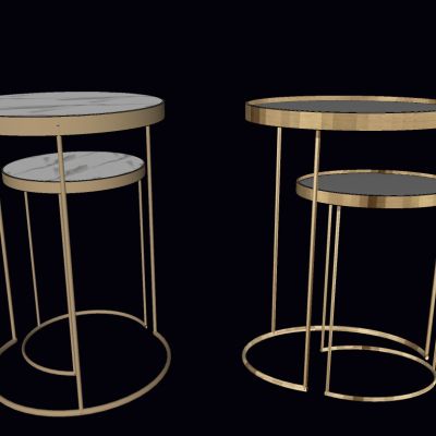 现代简欧式轻奢金属边几圆几灯几