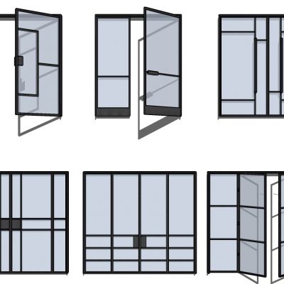 现代推拉门组合