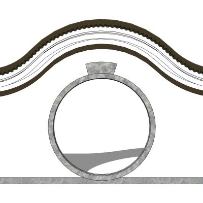 中式庭院月亮门月洞门墙