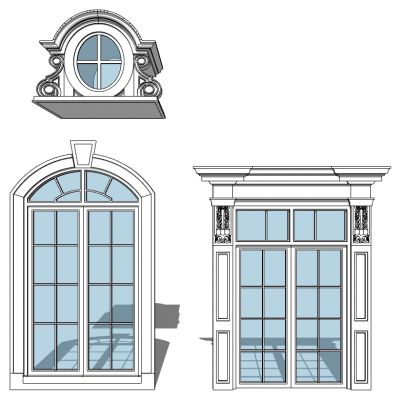 欧式建筑别墅窗