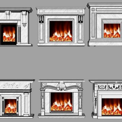 欧式法式雕花壁炉火炉