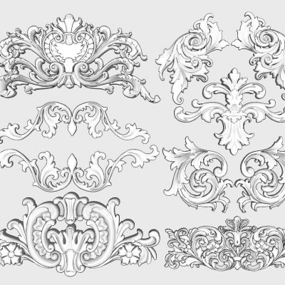 欧式法式雕花构件角花石膏雕花
