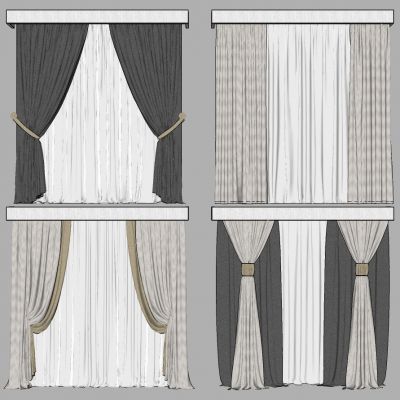 现代新中式垂帘窗帘布帘