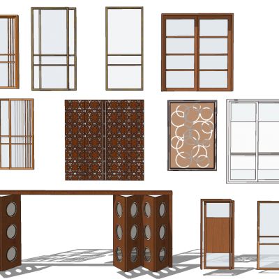 现代推拉门窗组合