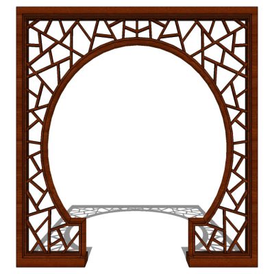 中式花格月亮门