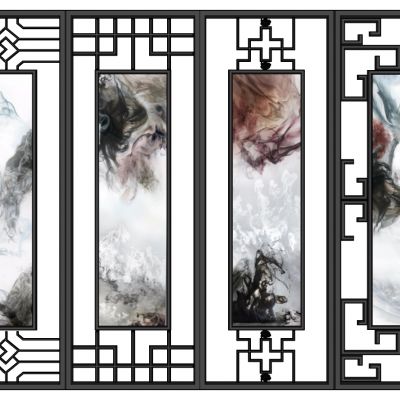 中式花格屏风雕花窗户景观窗窗户隔断