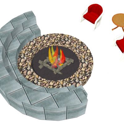 户外庭院景观火堆篝火火炉