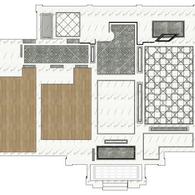 现代整套室内贴砖瓷砖门套木地板踢脚线