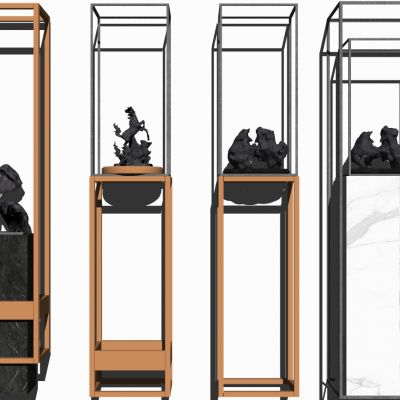 新中式景观石头雕塑摆件花架陈设饰品