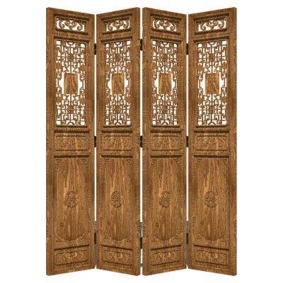 中式雕花花格屏风隔断