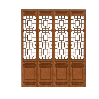 中式花格屏风隔断