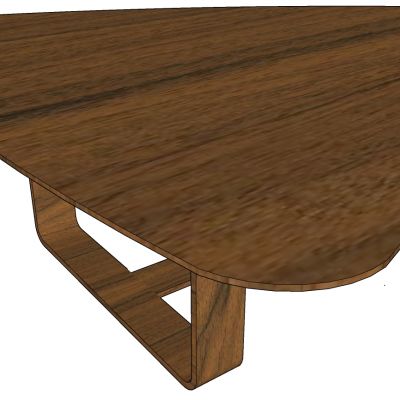 现代实木茶几边几圆几SU模型