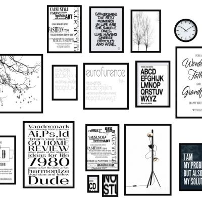 现代北欧黑白照片墙装饰画挂钟