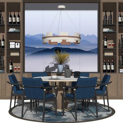 新中式圆形餐桌