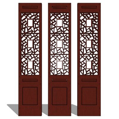 中式现代花格屏风隔断