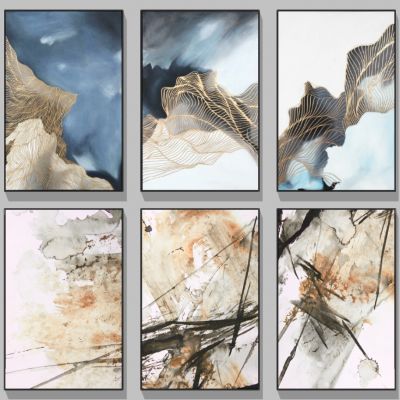 新中式抽象山脉山水挂画装饰画