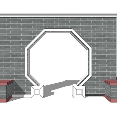 中式庭院月亮门月洞门墙