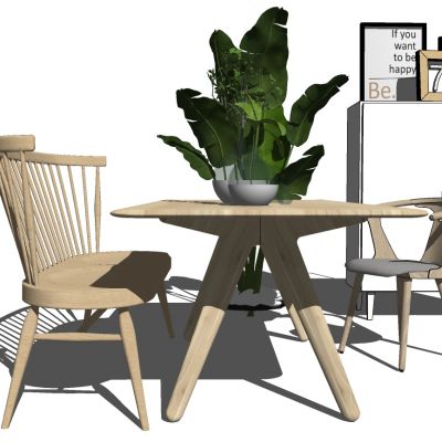 北欧餐厅实木餐桌