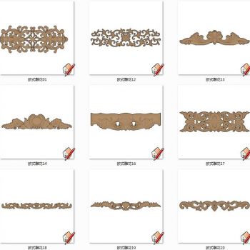 欧式法式雕花石膏雕花花纹构件