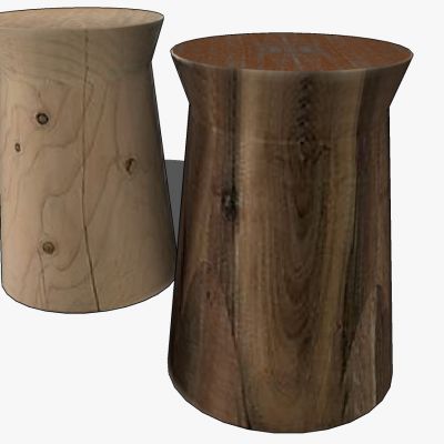 现代新中式原木木墩板民宿民俗乡村边几