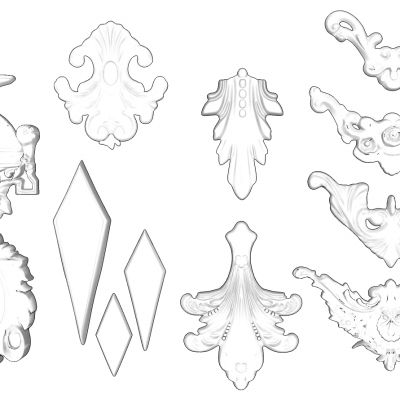 欧式法式雕花石膏雕花花纹