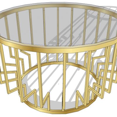 现代北欧金属茶几圆几