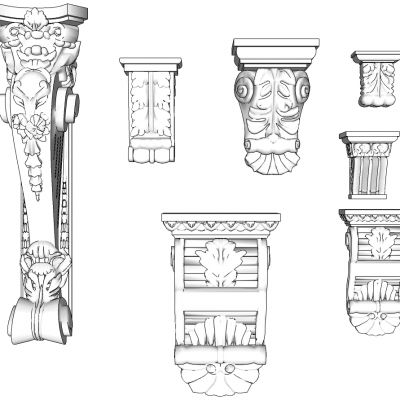 欧式法式雕花构件角花