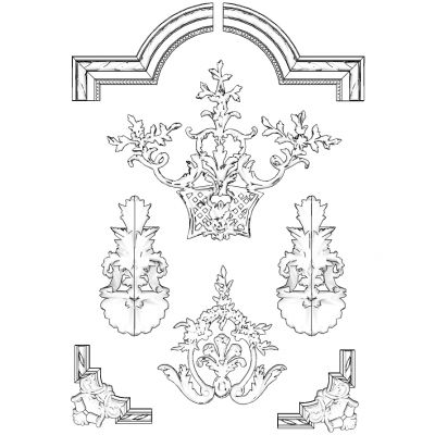 欧式法式雕花石膏雕花花纹