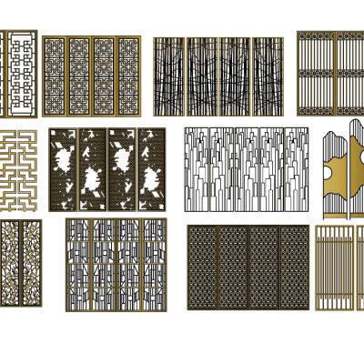 现代屏风隔断组合