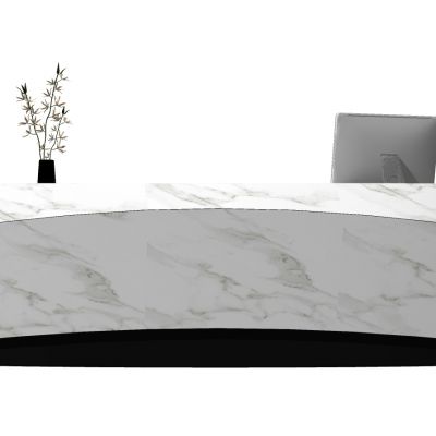 现代大理石接待前台吧台老板台电脑