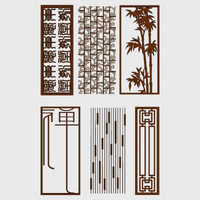 新中式花格屏风隔断