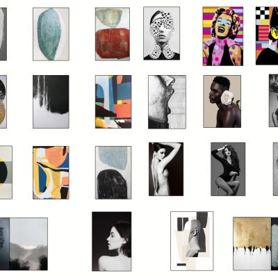 现代照片墙人物装饰画